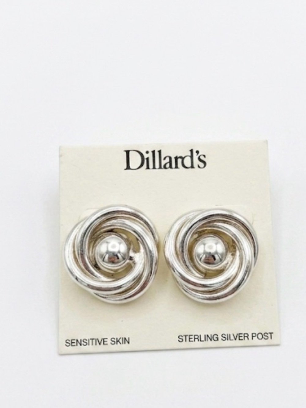 Dillard’s Silver Knot Swirl Stud Earrings